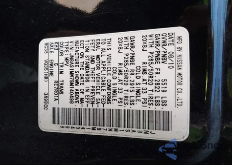 2011 Infiniti Fx35 from USA, damaged, VIN JN8AS1MW7BM140498